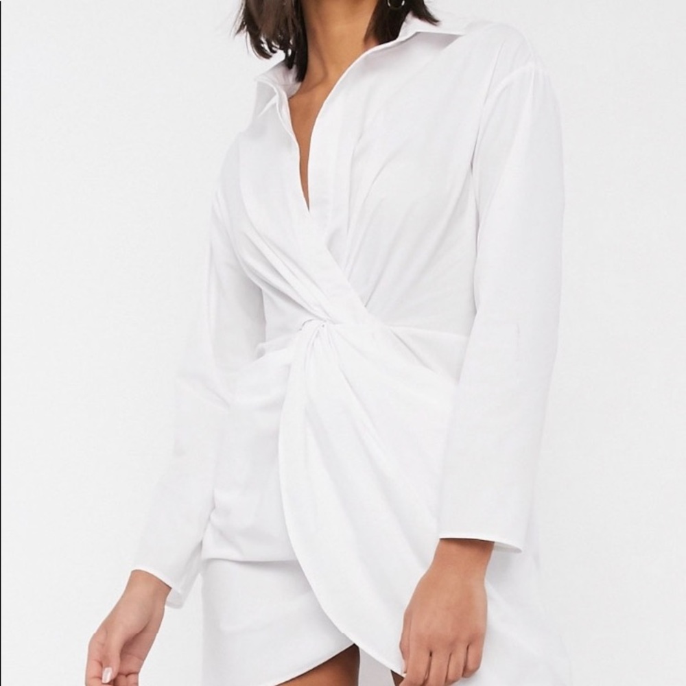 ASOS Twist Front Wrap Shirt Dress